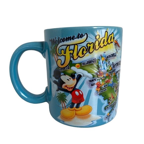 Mickey Mouse Welcome to Florida Disney Blue Coffee Mug - Picture 3 of 7